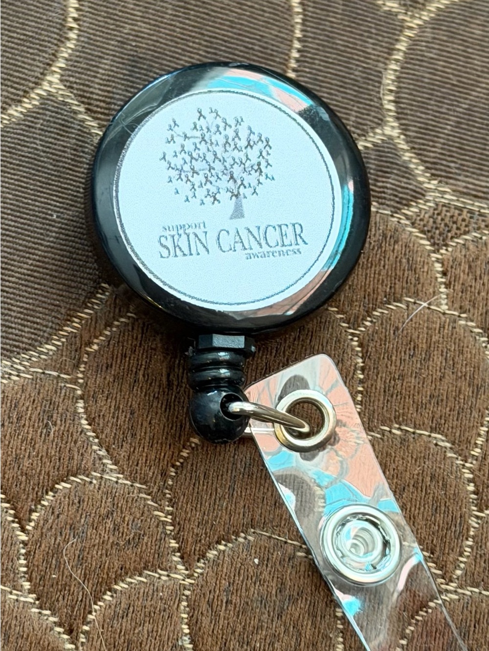Skin Cancer Awareness Retractable Badge Reel - Black